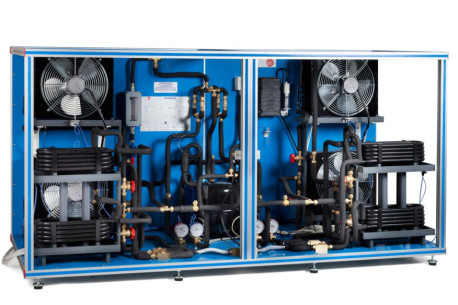RERVERSIBLE HEAT PUMP + AIR CONDITIONING + REFRIGERATION WITH 4 CONDENSERS AND 4 EVAPORATORS (WATER/AIR) - THIBAR44B