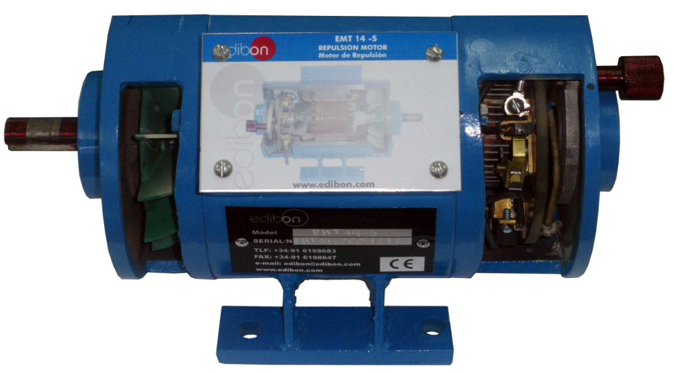 CUTAWAY SINGLE PHASE REPULSION MOTOR WITH BRUSHES - EMT14-S