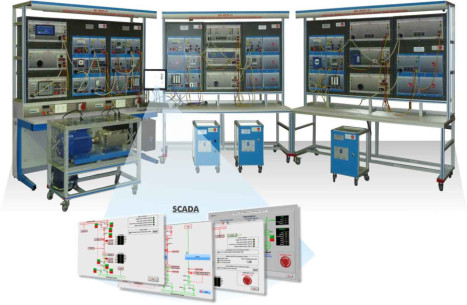 PARALLEL POWER GENERATION SYSTEM WITH TWO GENERATORS, TWO DISTRIBUTION LINES AND LOADS, WITH SCADA - AEL-CPSS-03S