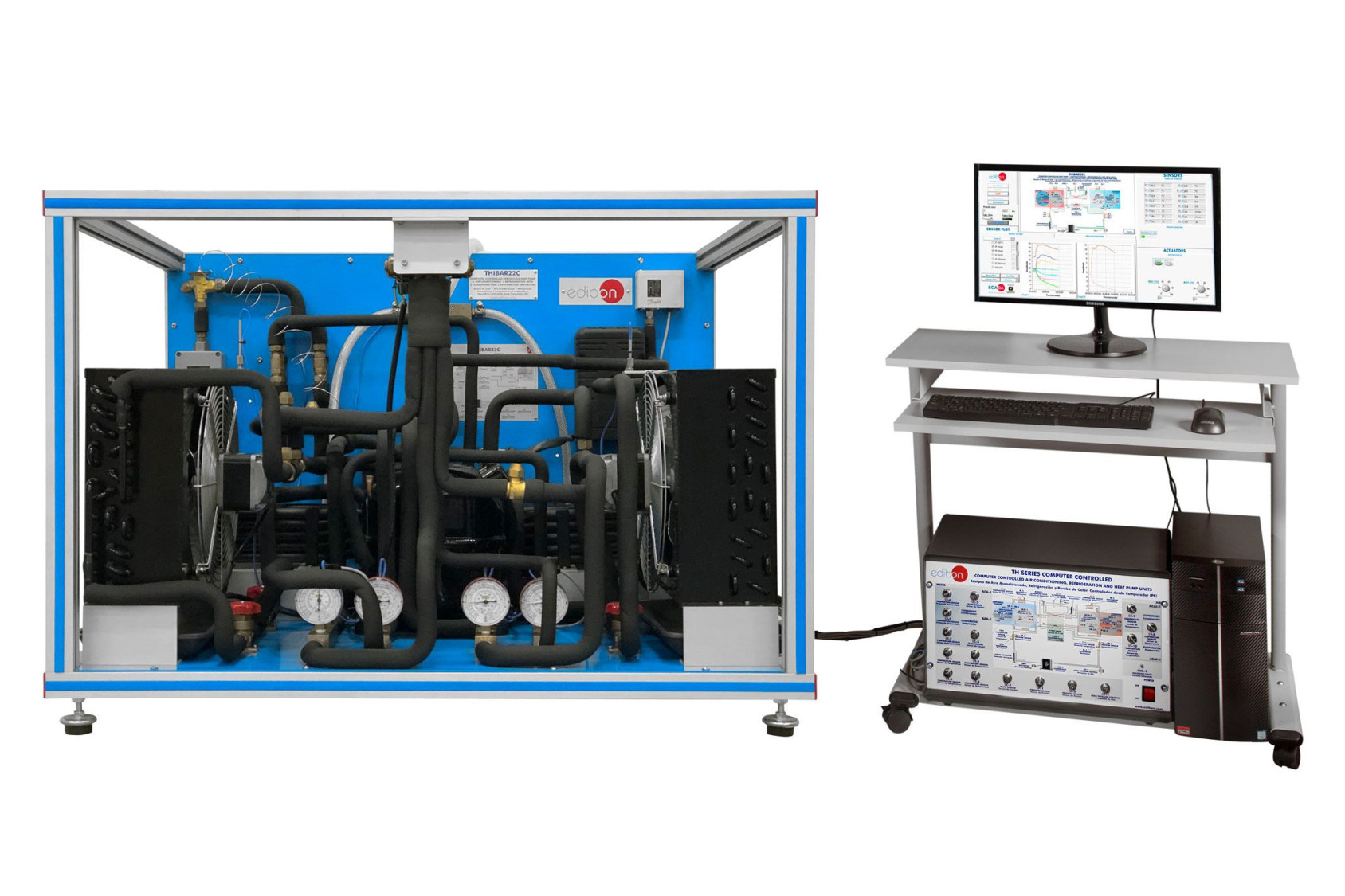 COMPUTER CONTROLLED RERVERSIBLE HEAT PUMP + AIR CONDITIONING + REFRIGERATION WITH 2 CONDENSERS AND 2 EVAPORATORS (WATER/AIR) - T COMPUTER CONTROLLED RERVERSIBLE HEAT PUMP + AIR CONDITIONING + REFRIGERATION WITH 2 CONDENSERS AND 2 EVAPORATORS (WATER/AIR) - T