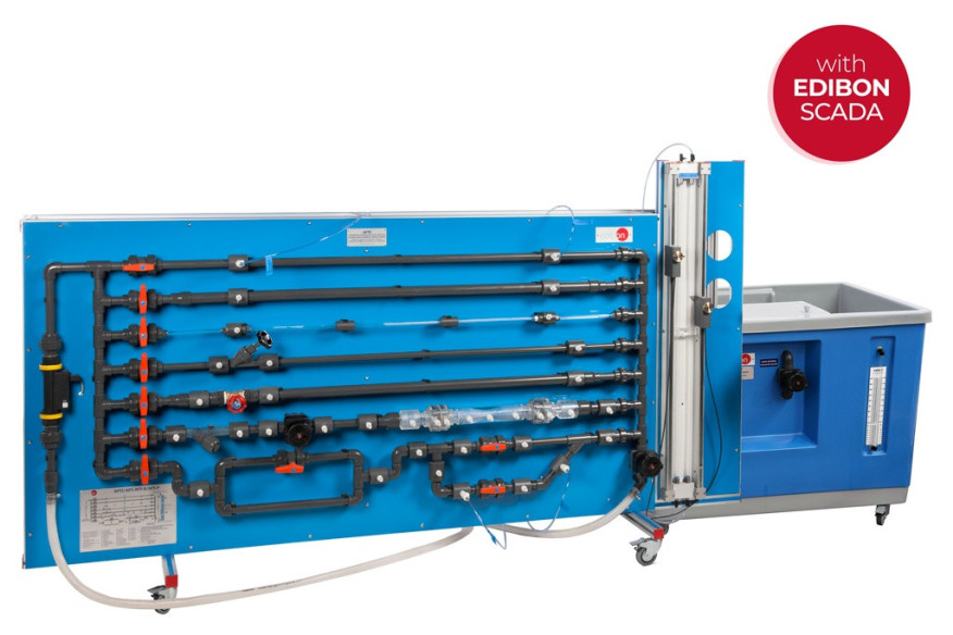COMPUTER CONTROLLED FLUID FRICTION IN PIPES, WITH HYDRAULICS BENCH (FME00) - AFTC