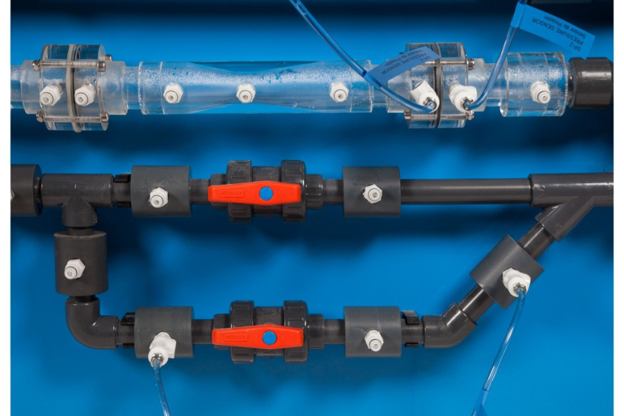 COMPUTER CONTROLLED FLUID FRICTION IN PIPES, WITH HYDRAULICS BENCH (FME00) - AFTC