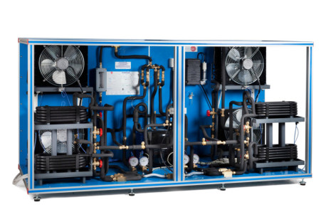 RERVERSIBLE HEAT PUMP + AIR CONDITIONING + REFRIGERATION WITH 4 CONDENSERS AND 4 EVAPORATORS (WATER/AIR) - THIBAR44B