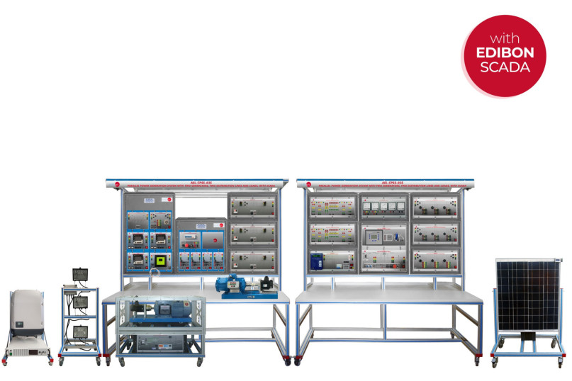 PARALLEL POWER GENERATION SYSTEM WITH TWO GENERATORS, TWO DISTRIBUTION LINES AND LOADS, WITH SCADA - AEL-CPSS-03S