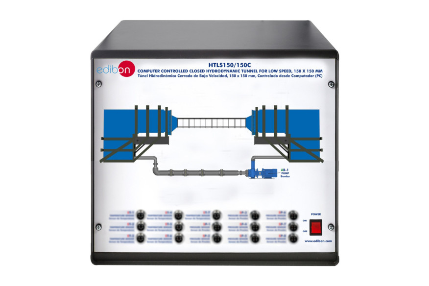 COMPUTER CONTROLLED CLOSED HYDRODYNAMIC TUNNEL FOR LOW SPEED, 150X150 MM - HTLS150/150C